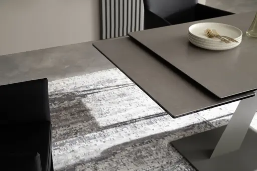 Esstisch Iseo - LB ca. 140x80 cm, ausziehbar, Keramik, Grau