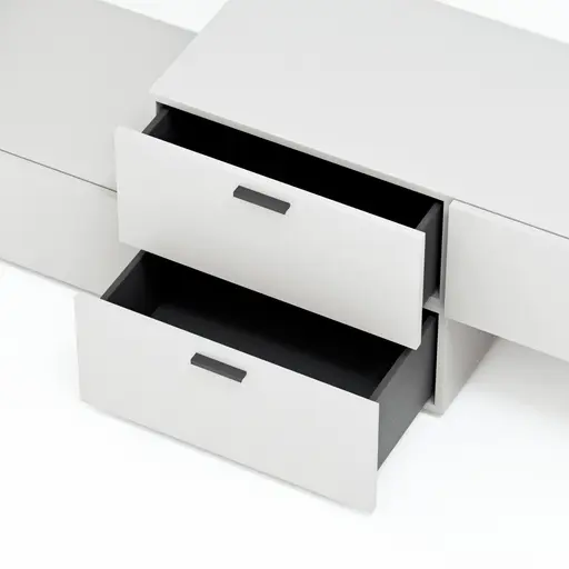 Wohnwand Palos - Lack, Silbergrau