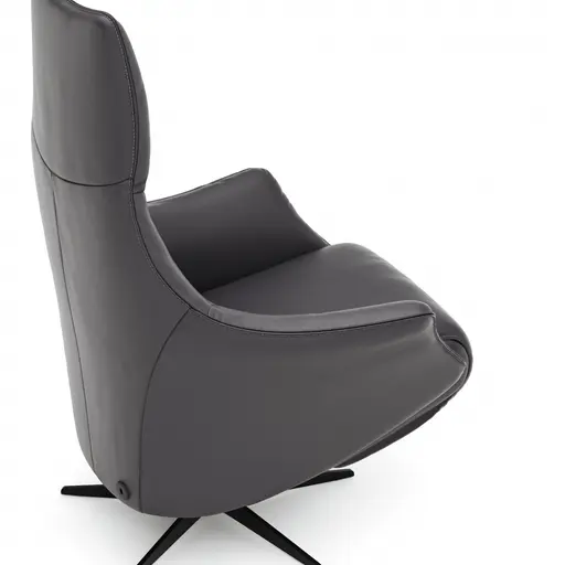 Relaxsessel Girona -  Relaxfunktion (motorisch), Leder, Schwarz