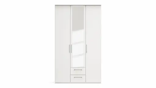 Drehtürenschrank Viana - B. ca. 136 cm, Lack, Weiß