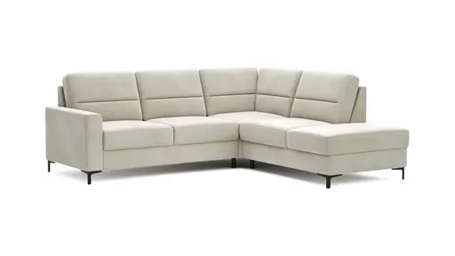 Ecksofa Merlos H - 2,5-Sitzer mit Ecke rechts, Stoff, Natur