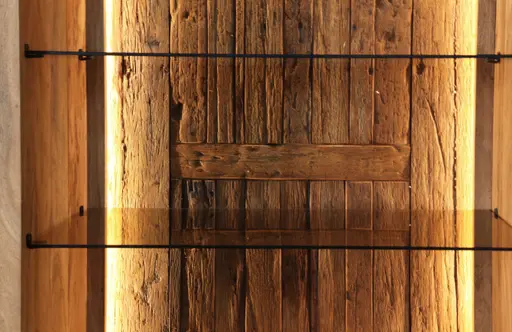 Vitrine - mit Beleuchtung, B ca. 72 cm, Akazie massiv