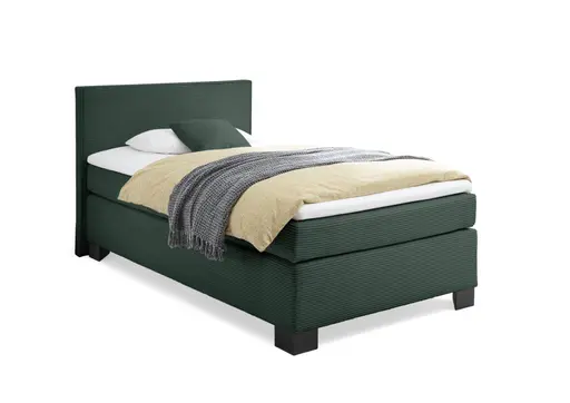 Boxspringbett HAIKOS- Liegefläche ca. 120x200 cm, Stoff, Opalgrün, TFK H3