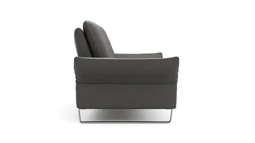 Sofa Tenero - 3-Sitzer inkl. Armlehne verstellbar, Leder, Anthrazit