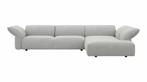 Ecksofa Motone - 2,5-Sitzer mit Ecke rechts, Stoff, Hellgrau