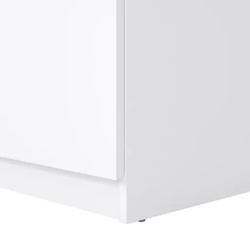 Nachtkonsole- B ca. 40 cm, Weiß, Hochglanz, Eiche Dekor