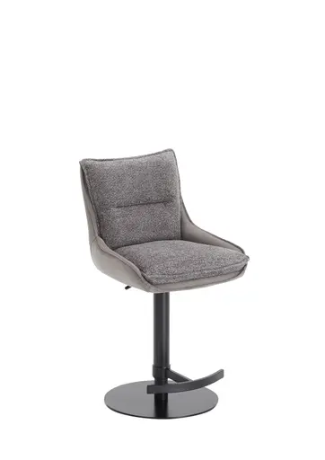 Barhocker MANDY - höhenverstellbar, Stoff, Graubeige