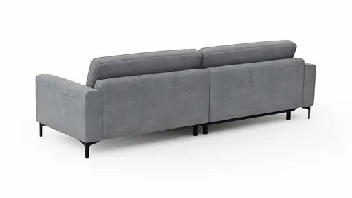 Ecksofa Oviedo - Longchair links mit 1,5-Sitzer, Stoff, Grau