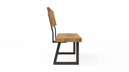 Holzbank Clifton - mit Rückenlehne, Breite ca. 180cm, Zerreiche massiv, natur