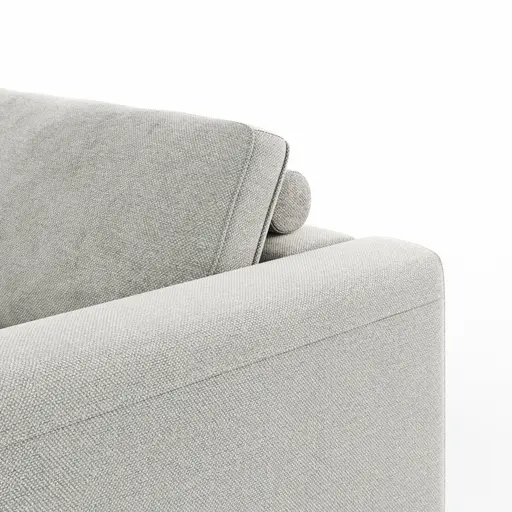 Wohnlandschaft Solano - Ecke Links, 2-Sitzer, Longchair Rechts, Stoff, Hellgrau