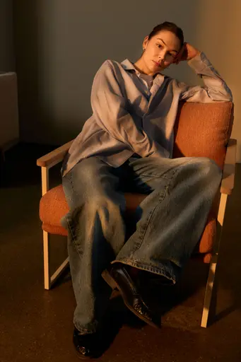 Loungesessel Karla - Stoff, Puder