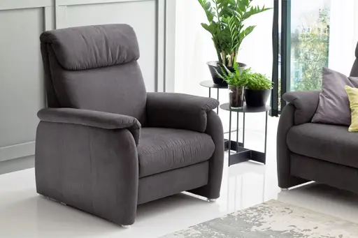 Sofa - 1-Sitzer, Stoff, Anthrazit