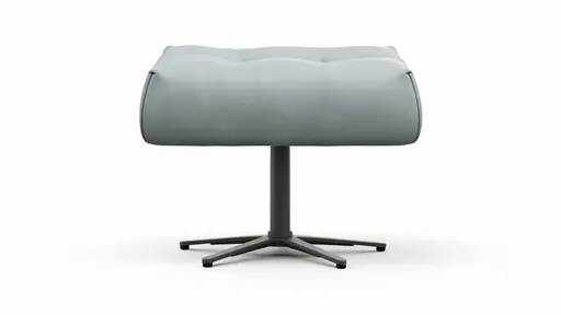 Hocker Terni - Sternfuss, Leder, Hellblau