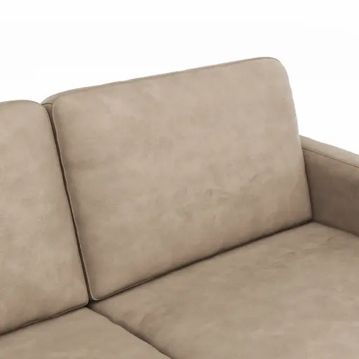 Ecksofa Enna - Longchair Links mit 3-Sitzer, Armlehne A, Leder, Taupe