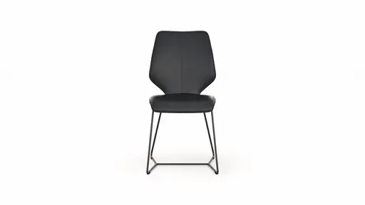 Stuhl Penthouse - Leder, Schwarz, Kufen, Anthrazit