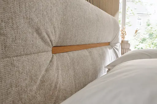 Boxspringbett Alpin - Liegefläche ca. 180x200 cm, Stoff, Graubeige