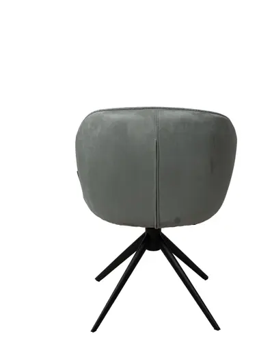 Stuhl MERRITH - drehbar, Stoff, Graublau