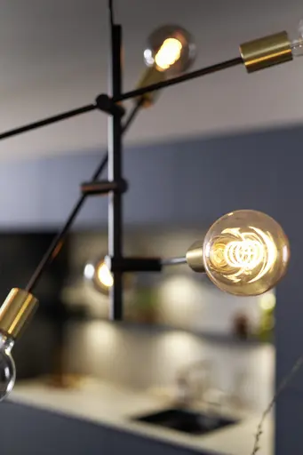 Inselküche 51.230 CO 1V1 525, Rillenoptik Eiche dunkel 