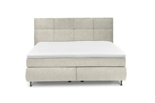  Boxspringbett ALICA- Liegefläche ca. 180x200 cm, Stoff, Graubeige	
