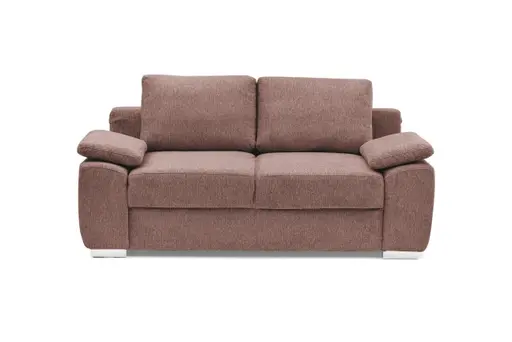 Schlafsofa EMIEL - 2-Sitzer inkl. Schlaffunktion und Bettkasten, Stoff, Koralle