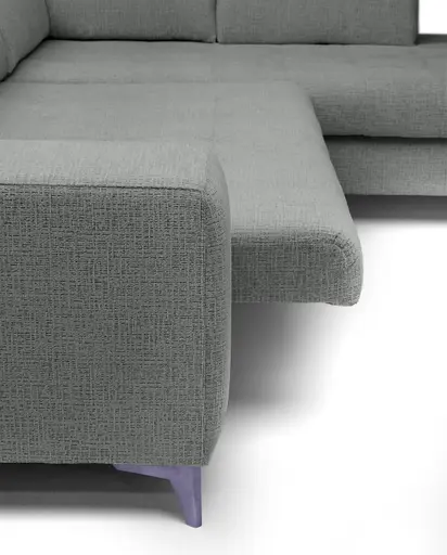 Ecksofa -2-Sitzer mit Ecke rechts, Kopfteil verstellbar, Sitztiefe verstellbar motorisch, Stoff, Anthrazit