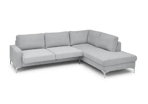 Ecksofa CALM 2.0 - 2,5-Sitzer mit Ecke rechts, Schlaffunktion mit Bettkasten, Stoff, Grau