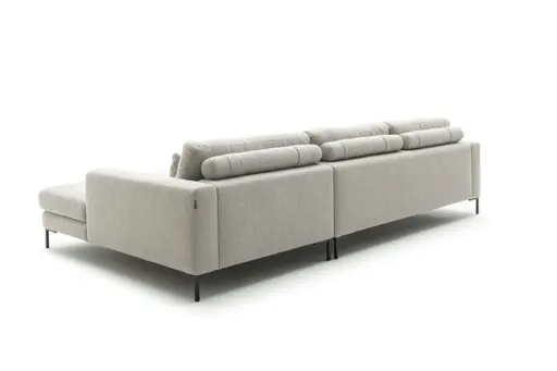 Ecksofa Solano - 2,5-Sitzer mit Longchair Rechts, Boucle, Natur