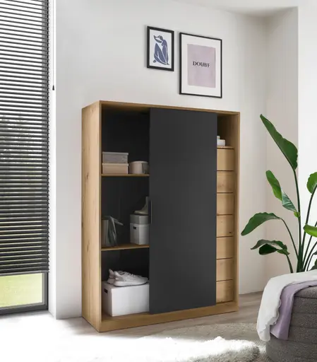 Kommode- Eiche Dekor, Graphit