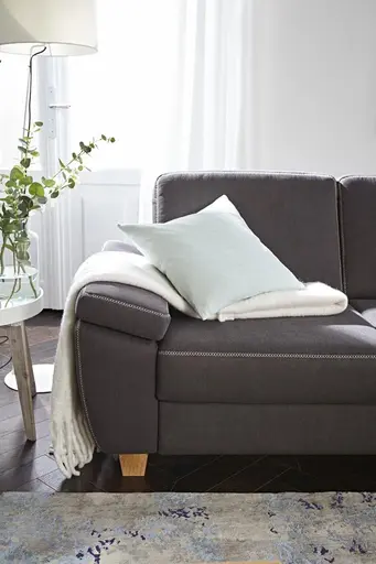 Ecksofa Sommerville - 2,5-Sitzer mit Ecke rechts, Stoff, Anthrazit