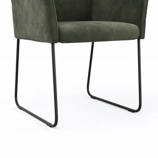 Armlehnstuhl 4110 - Stoff, Schlammgrün