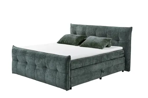 Boxspringbett- Liegefläche ca. 180x200 cm, Stoff, Dunkelgrün