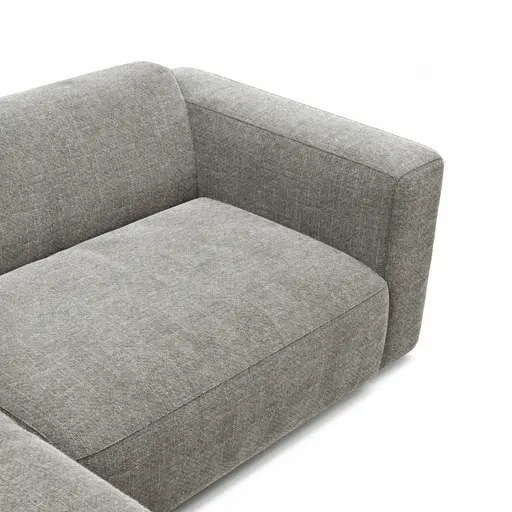 Ecksofa Laja - Longchair links mit 1-Sitzer, Stoff, Steingrau