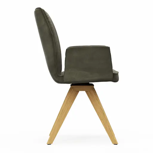 Armlehnstuhl Westmore - drehbar, Stoff, Dunkelgrün