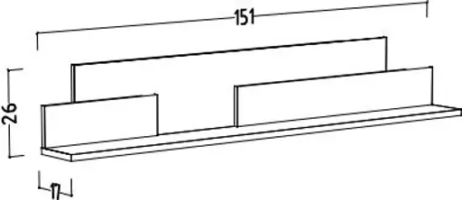 Wandboard - B ca. 150 cm, Weiß, Asteiche