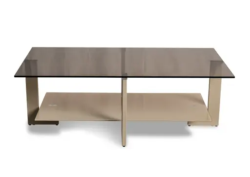 Couchtisch - LB ca. 100x60 cm, Bronze, Cremeweiß