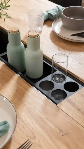 Esstisch Clifton - mit Einsätzen, LB ca. 220x100 cm, Wildeiche massiv, natur geölt