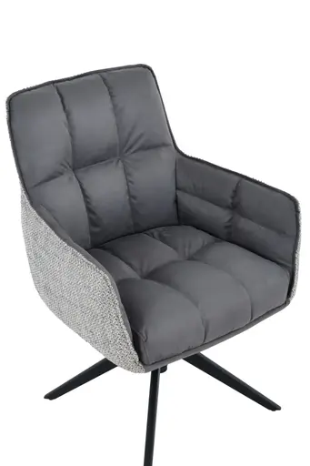 Armlehnstuhl - drehbar, höhenverstellbar, Stoff, Grau