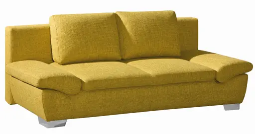 Querschläfer - Schlaffunktion mit Bettkasten, Stoff, Gelb