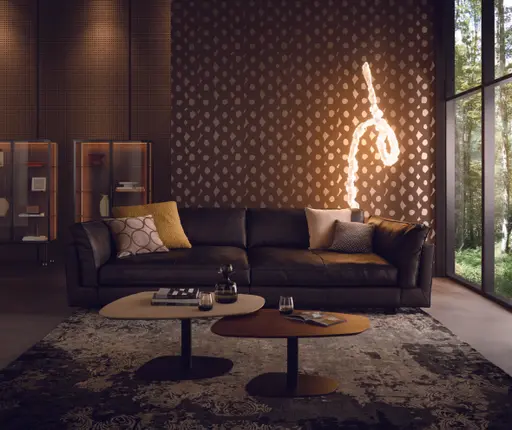 Sofa Aprino 3 - 4-Sitzer XXL, Dickleder, Schiefergrau, Armlehne Kissen
