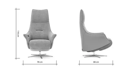 Relaxsessel Girona -  inklusive motorischer Relaxfunktion, Stoff, Leder, Rose