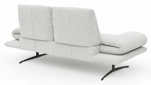 Sofa Lucero 2.0 - 2-Sitzer inkl. Drehsitz, Rollout-Armlehne und Sitztiefe verstellbar, Stoff, Offwhite