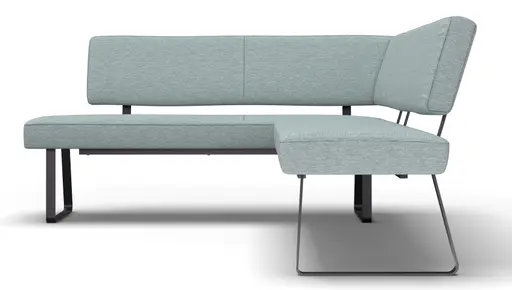 Eckbank Carmelo - Breite ca. 169x215 cm, Velour, Hellblau