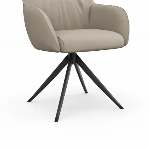 Armlehnstuhl Noli - drehbar, Leder, Limone