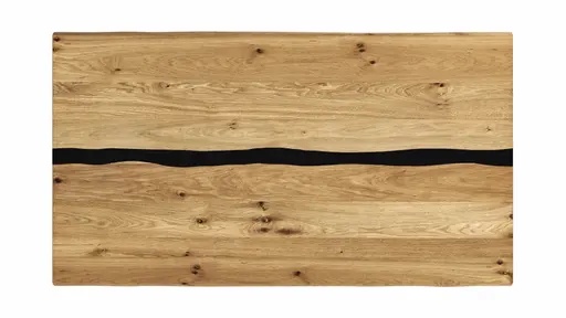 Esstisch Kima - LB ca. 180x100 cm, Wildeiche massiv mit Epoxid-Harz