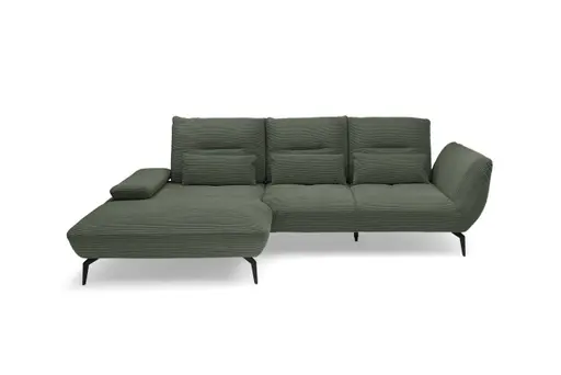 Ecksofa PAYTON - Ecke links, 2-Sitzer, Stoff, Olive