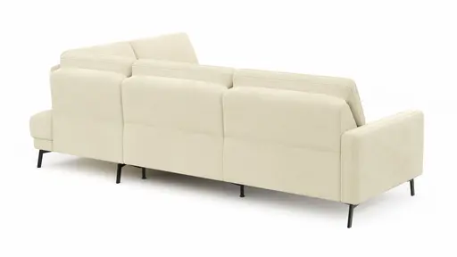 Ecksofa Valera - 3-Sitzer mit Ecke rechts inkl. Rückenlehne verstellbar und Relaxfunktion motorisch, Stoff, Natur