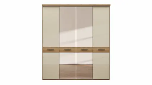 Drehtürenschrank Lenoso - B. ca. 200 cm, Glas Champagner, Spiegel