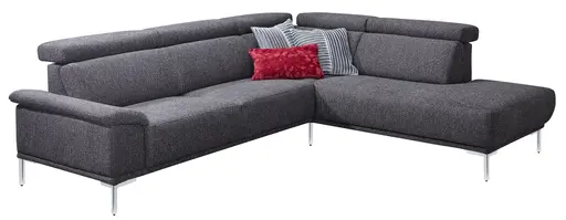 Ecksofa - 2-Sitzer mit Ecke rechts, Stoff, Anthrazit