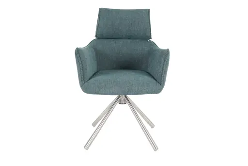 Armlehnstuhl MASHA - drehbar, Stoff, Petrol