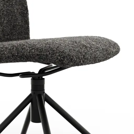 Stuhl Sedana - drehbar, Stoff, Dunkelgrau